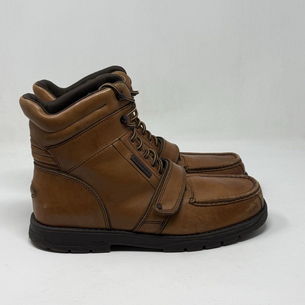 Rockport XCS Chukka Boots Mens 11 M Brown Leather Cross Strap High Ankle Lace Up